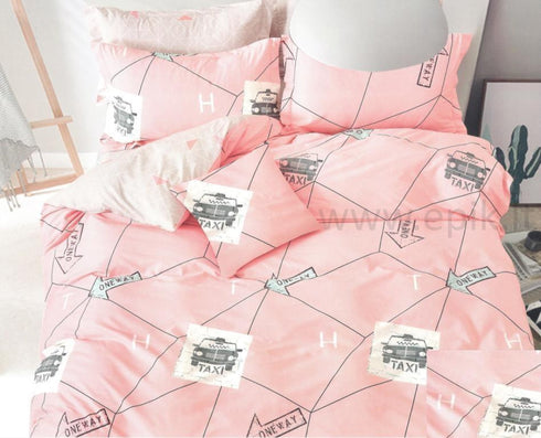 Satino medvilnės patalynės komplektas "Taxi"